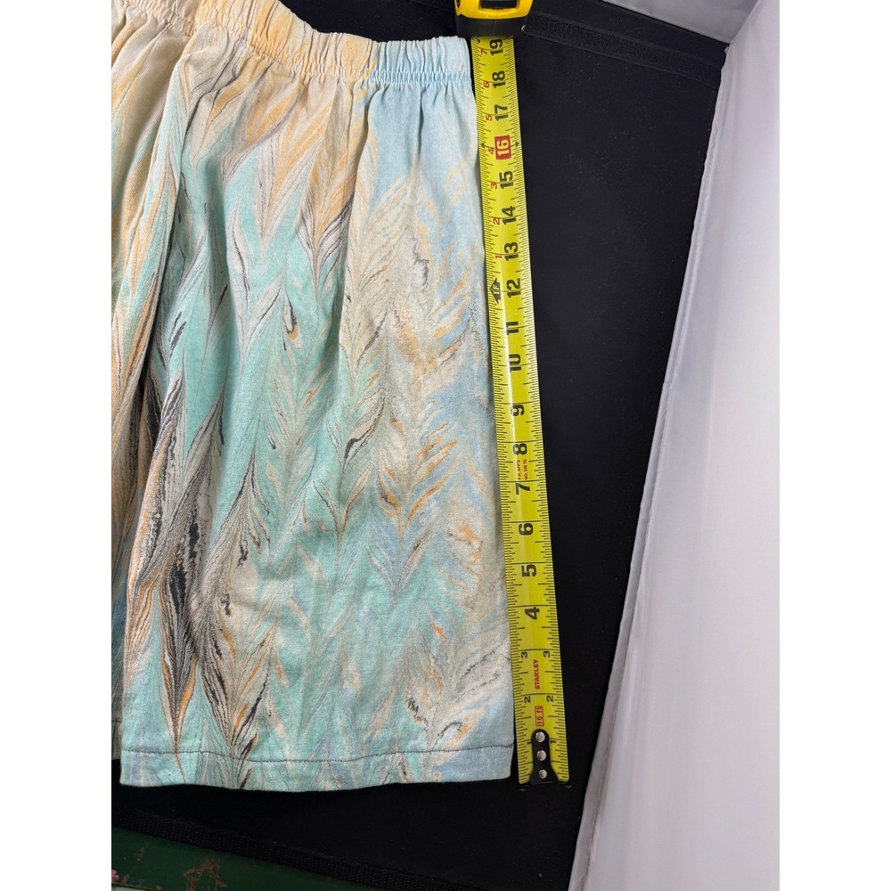 Shirleigh's Marbled Art Cotton Skirt Kids XL Blue Peach Handmade - Picture 6 of 9